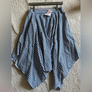 🆕 Philosophy Republic Ink Light Gray White Striped Cotton Hankerchief Skirt